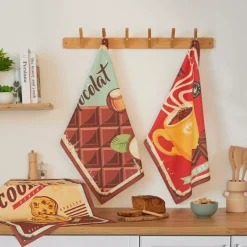 Set di 3 strofinacci in cotone (50 x 70 cm) Cocoa Multicolore