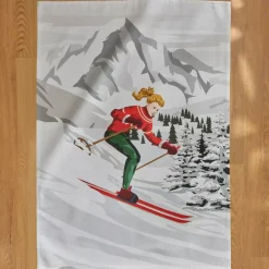 Set di 3 strofinacci in cotone (50 x 70 cm) Skis Multicolore