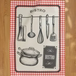 Set di 3 strofinacci in cotone (50 x 70 cm) Bistro Rosso