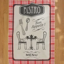 Set di 3 strofinacci in cotone (50 x 70 cm) Bistro Rosso