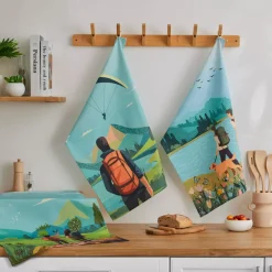 Set di 3 strofinacci in cotone (50 x 70 cm) Rando Multicolore