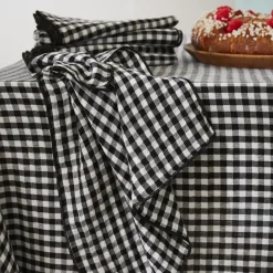 Set di 2 strofinacci in garza di cotone (50 x 70 cm) Gaïa vichy Nero