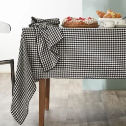 Set di 2 strofinacci in garza di cotone (50 x 70 cm) Gaïa vichy Nero