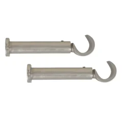 Set di 2 supporti aperti (L90 / D20 mm) Argento opaco