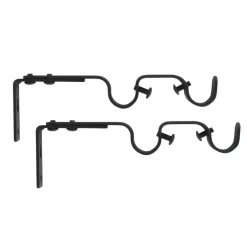 Set di 2 supporti doppi regolabili (L165/L190 cm - Ø20 mm) Jim Nero opaco