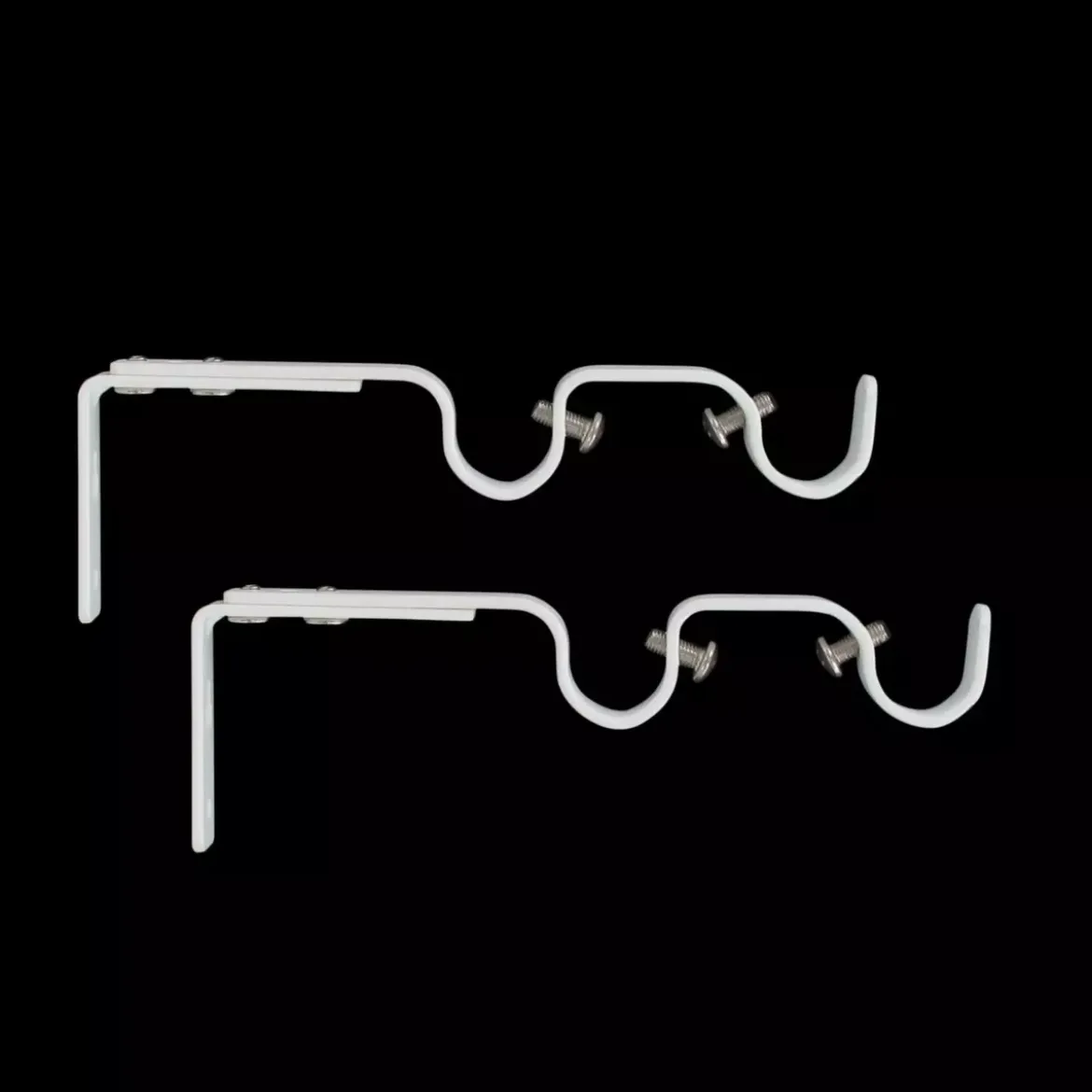 Set di 2 supporti doppi regolabili (L165/L190 cm - Ø20 mm) Jim Bianco opaco