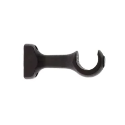 Set di 2 supporti fissi in legno per asta (L11.5 cm/ D28 mm) Nils grondaia Nero opaco