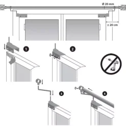Set di 2 supporti Fix'vit (L180 - Ø20 mm) Bianco
