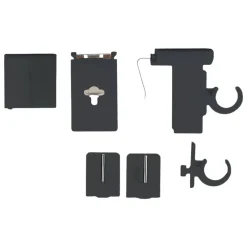 Set di 2 supporti per asta in PVC Clip Grigio antracite