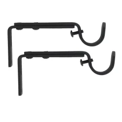 Set di 2 supporti regolabili (L110/L150 cm - Ø20 mm) Nero opaco