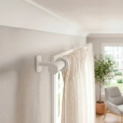 Set di 2 supporti regolabili (L55/L65 cm - Ø20 mm) Bianco opaco