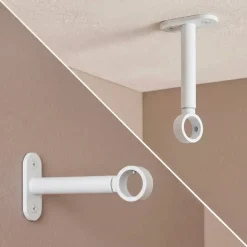Set di 2 supporti regolabili (L90 - L150 / Ø20 mm) Bianco opaco