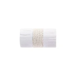 Set di 2 tappi per asta in legno cerusato (D28 mm) Soren corda Bianco