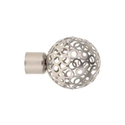 Set di 2 terminali asta (D20 mm) Jim Sfera forata Argento opaco
