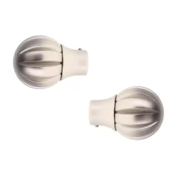 Set di 2 terminali per tenda (D20 mm) tocco di Zen Argento