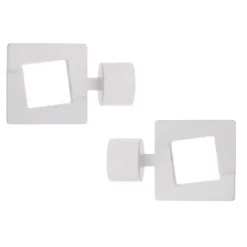 Set di 2 terminali per tenda(D28 mm) upper east side Bianco opaco