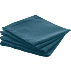 Set di 4 tovaglioli (40 x 40 cm) Chambray Blu ottanio