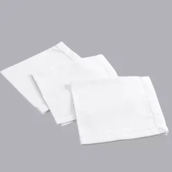 Set di 3 tovaglioli cotone Charline Bianco