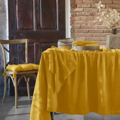 Set di 3 tovaglioli garza di cotone Gaïa Giallo zafferano