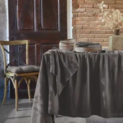 Set di 3 tovaglioli garza di cotone Gaïa Grigio granito