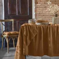 Set di 3 tovaglioli garza di cotone Gaïa Camel