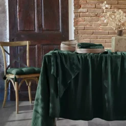 Set di 3 tovaglioli garza di cotone (40 x 40 cm) Gaïa Verde abete
