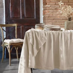 Set di 3 tovaglioli garza di cotone Gaïa Beige pampa