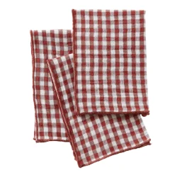 Set di 3 tovaglioli in doppia garza di cotone (40 x 40 cm) Gaïa vichy Terracotta