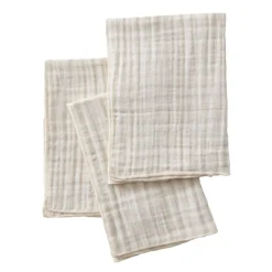 Set di 3 tovaglioli in garza di cotone (40 x 40 cm) Gaïa vichy Beige