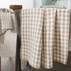 Set di 3 tovaglioli in garza di cotone (40 x 40 cm) Gaïa vichy Corda