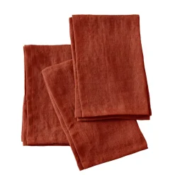 Set di 3 tovaglioli lino lavato (40 x 40 cm) Louise Terracotta