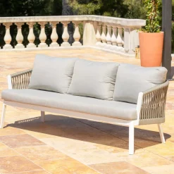Set di mobili da giardino Amalfi Bianco 5 posti