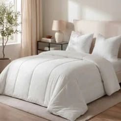 Set Piumone caldo antiacari (260 x 240 cm) + 2 Cuscini (60 x 60 cm) Comète Bianco