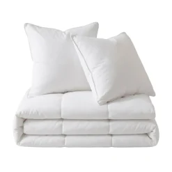 Set Piumone caldo antiacari (240 x 220 cm) + 2 Cuscini (60 x 60 cm) Comète Bianco