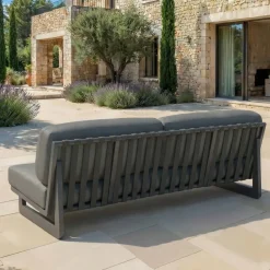 Set da giardino in alluminio 8 posti 6 pezzi Long Beach Grigio antracite