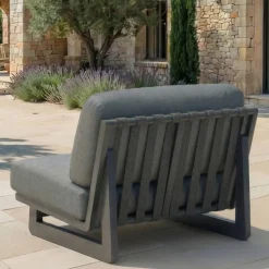 Set da giardino in alluminio 8 posti 6 pezzi Long Beach Grigio antracite