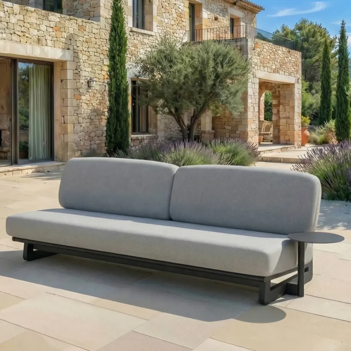 Set da giardino in alluminio 8 posti 6 pezzi Long Beach Grigio antracite e grigio chiaro