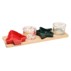 Set da tapas 7 pezzi in porcellana (10 x 33 cm) Christmas time Multicolore