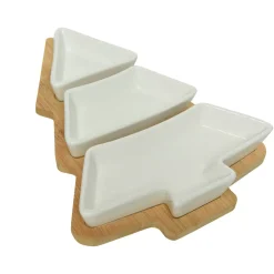 Set da tapas 3 piatti (27 x 20 cm) Il mio bel albero Bianco