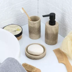 Set di accessori bagno cemento Tanger Naturale