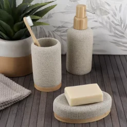 Set di accessori bagno Effetto Maille Beige