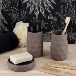 Set di accessori bagno gomma Rubby Marrone