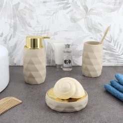 Set di accessori bagno gomma Rubby Beige