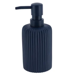 Set di accessori bagno in resina Striato Blu marino