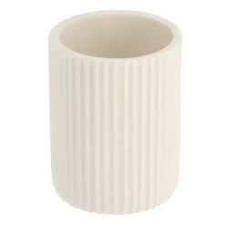 Set di accessori bagno in resina Striato Bianco