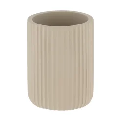 Set di accessori bagno in resina Strié Tortora