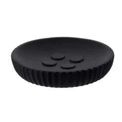 Set di accessori bagno in resina Strié Nero