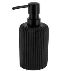 Set di accessori bagno in resina Strié Nero