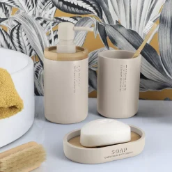 Set di accessori bagno Purebamboo Beige