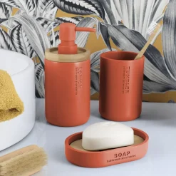 Set di accessori bagno Purebamboo Terracotta